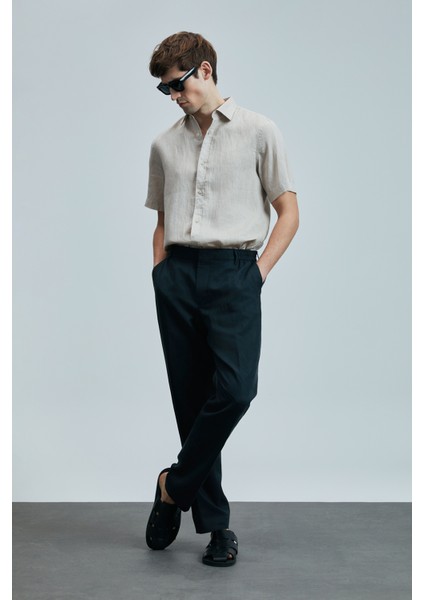 Bert Erkek Basic Gömlek Comfort Fit Lacivert