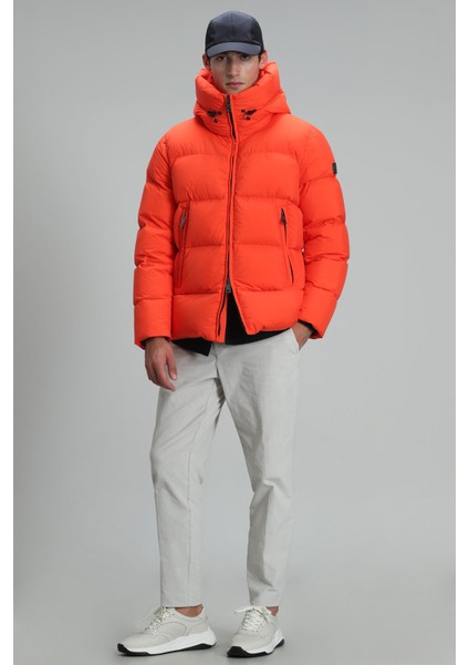 Tommy Kaz Tüyü Erkek Mont Turuncu