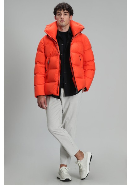Tommy Kaz Tüyü Erkek Mont Turuncu