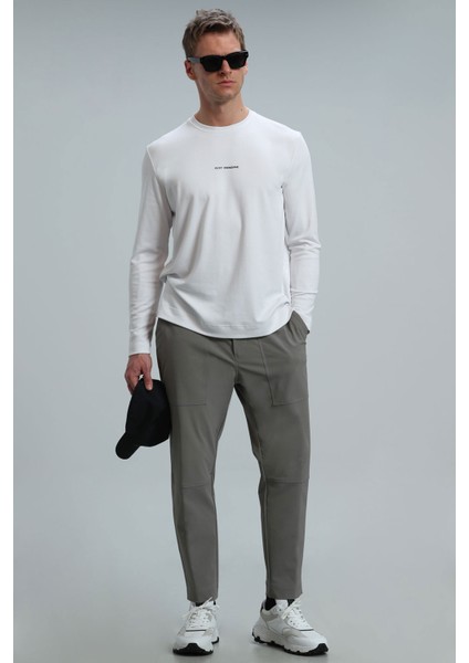 Moss Erkek Uzun Kol Tişört Bej