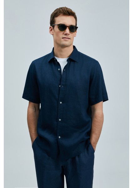 Bert Erkek Basic Gömlek Comfort Fit Lacivert