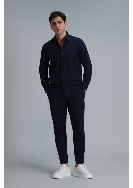 Lıne Erkek Basic Gömlek Comfort Fit Lacivert
