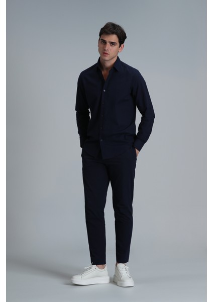 Lıne Erkek Basic Gömlek Comfort Fit Lacivert