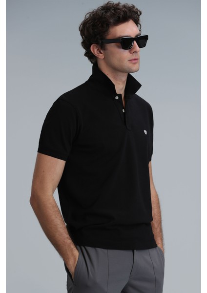 Laon Smart Erkek Polo Tişört Slim Fit Siyah