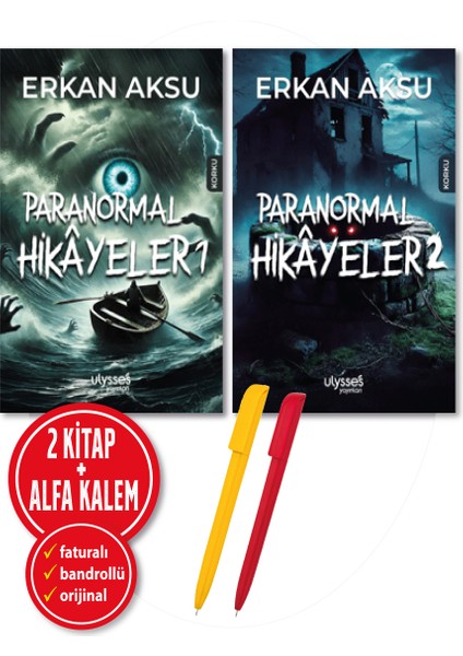 Alfa Kalem+Erkan Aksu 2 Kitap (Paranormal Hikayeler 1-2) Korku Yeni Ulysses Kitap