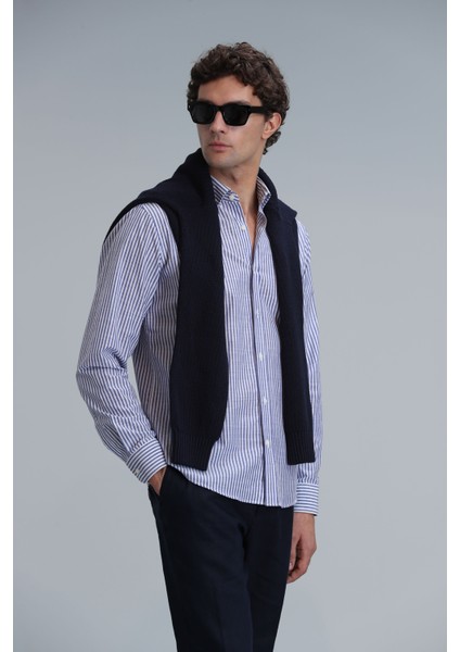 Warm Erkek Basic Gömlek Regular Fit Mavi