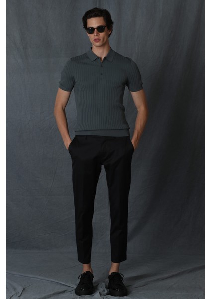 Alvı Smart Erkek Chino Pantolon Slim Fit Siyah