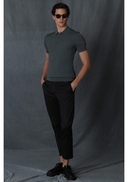 Alvı Smart Erkek Chino Pantolon Slim Fit Siyah