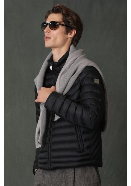 Andy Kaz Tüyü Erkek Mont Siyah
