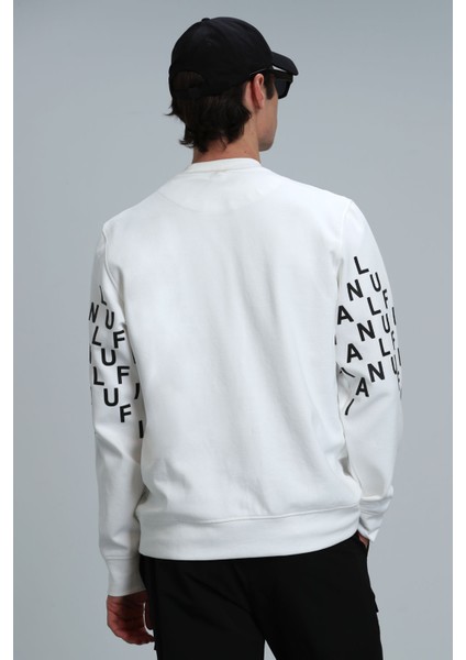 Rose Erkek Sweatshirt Kırık Beyaz