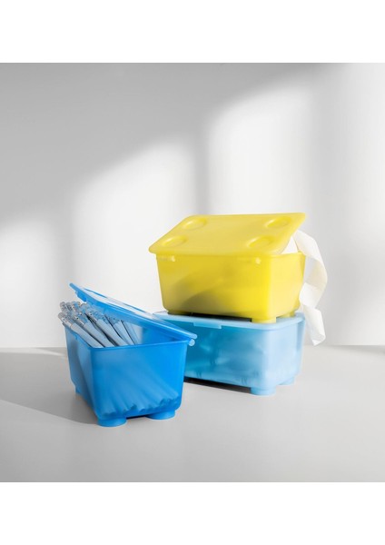 Kapaklı Kutu, Sarı-Mavi, 17X10 cm modelleri