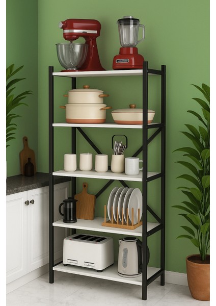 Shelfsmart 5 Raflı Mutfak Banyo Ofis Organizatorü - Beyaz