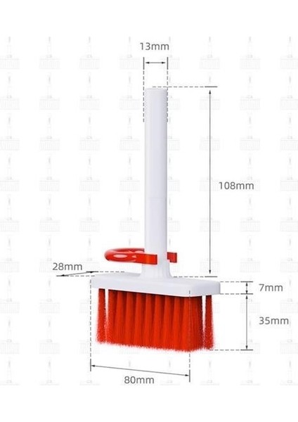 Buffer® Çok Amaçlı Kırmızı Hassas Fırça Başlıklı Bilgisayar Laptop Temizleme Fırçası
