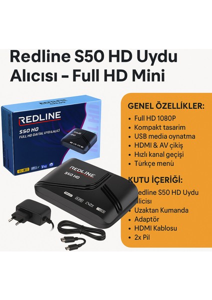 Full Hd Dijital Uydu Alıcısı, Kompakt Tasarım, HDMI ve USB Bağlantı Seçenekleri
