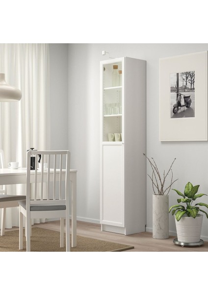 Cam/panel Kapaklı Kitaplık, Beyaz, 40X42X202 cm fiyatları