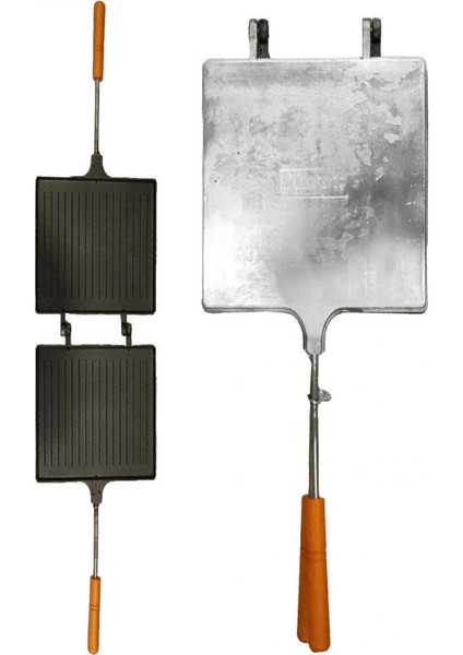 Renkli ve Pratik Ocak Üstü Teflon Tost Makinesi, Isı Kontrollü ve Kolay Temizlenir.