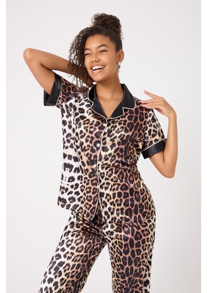 Missayza 1015 V.s Model Biyeli Saten Pijama Takım