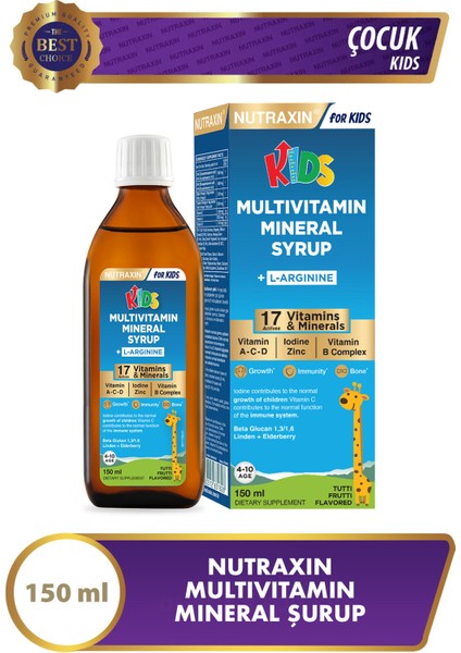 Nutraxin Kids Multivitamin Mineral Şurup 150 ml