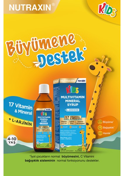 Nutraxin Kids Multivitamin Mineral Şurup 150 ml fiyatları