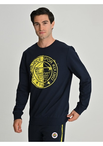 Tribün Lazer Baskılı Tek Renk Logolu Erkek Sweatshirt fırsatları