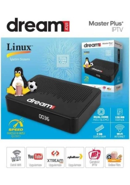 Full Hd Linux Uydu Alıcı, Dreamstar Master Plus Siyah, Yüksek Performans