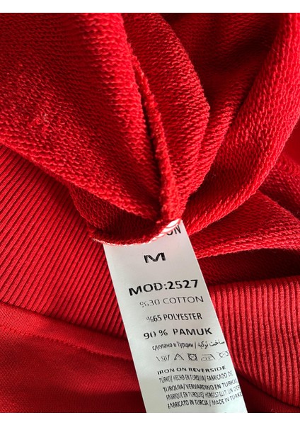 Canlı Kırmızı Basic Comfort Fit Bisiklet Yaka Sweatshirt fırsatları