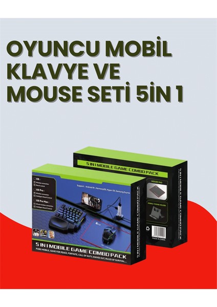 Zengezur 5in1 Bt5.3 Mobil Oyun Kiti Klavye Mouse Dönüştürücü Seti fiyatları