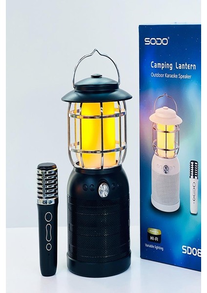 SD08 Siyah Mikrofonlu Bluetooth Hoparlör Nostalji Fener Speaker fiyatları