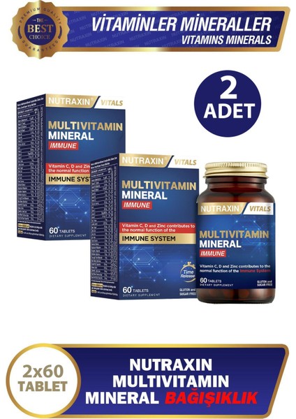 Nutraxin Multivitamin Mineral Immune 60 Tablet 2 Adet