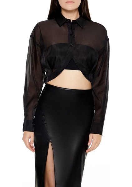 Transparan Crop Gömlek fiyatları