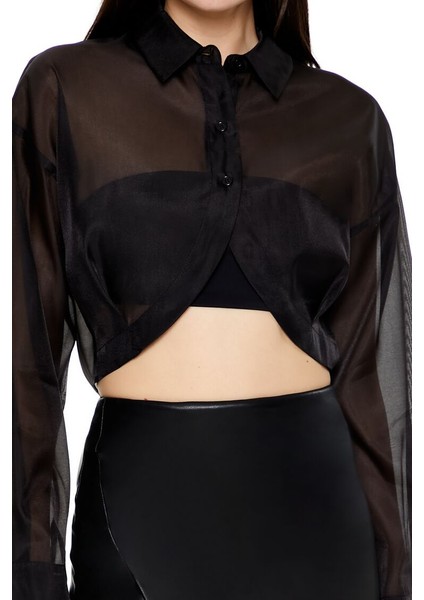 Transparan Crop Gömlek indirimleri