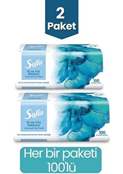 100'lü El ve Yüz Havlusu 2 Paket Yumuşak Doku ile Mükemmel Kurulama Sağlar