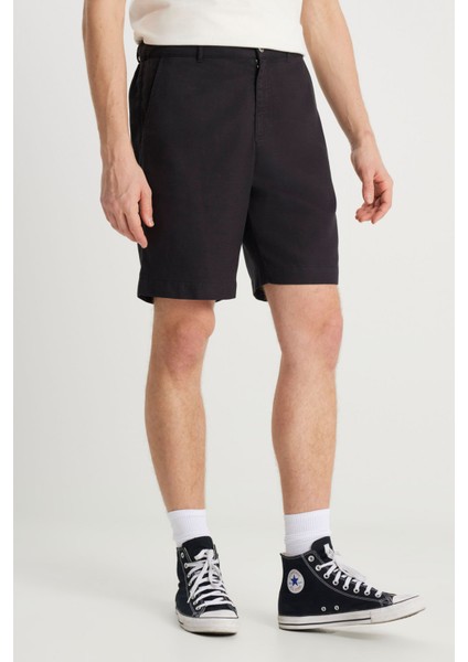 Beli Lastikli Chino Şo Siyah Erkek Şort