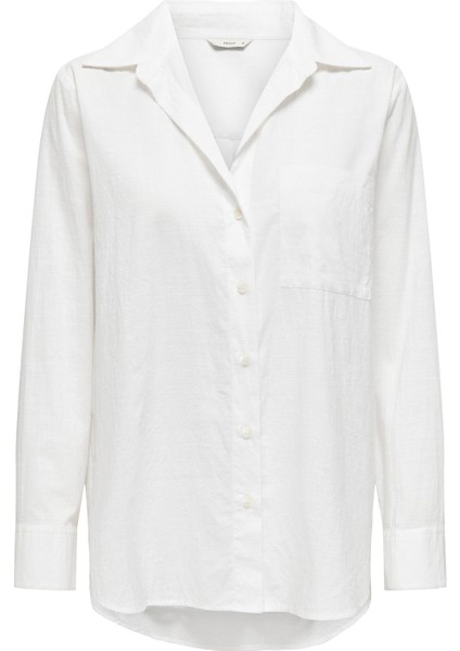 ONLSALINA L/S SHIRT WVN N KIRIK BEYAZ Kadın Gömlek