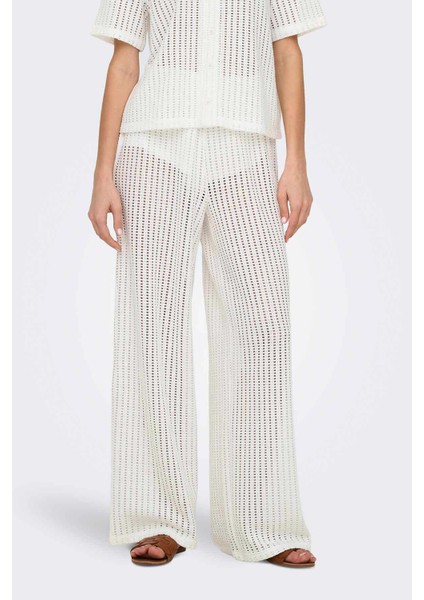 ONLFREYA STRAIGHT PANT JR KIRIK BEYAZ Kadın Pantolon
