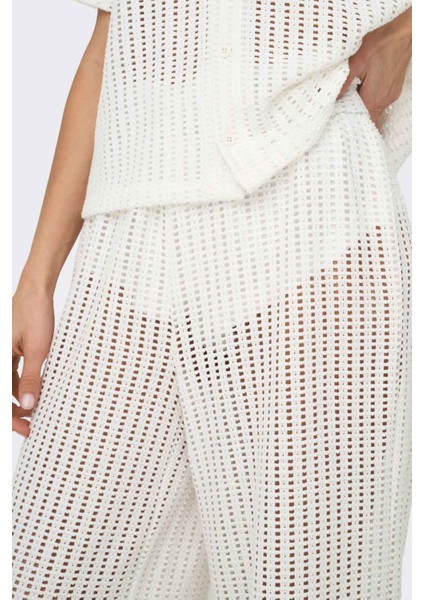 ONLFREYA STRAIGHT PANT JR KIRIK BEYAZ Kadın Pantolon