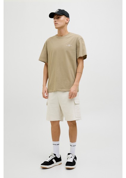 JPSTKANE SCRIPT SWEAT Bej Erkek Şort