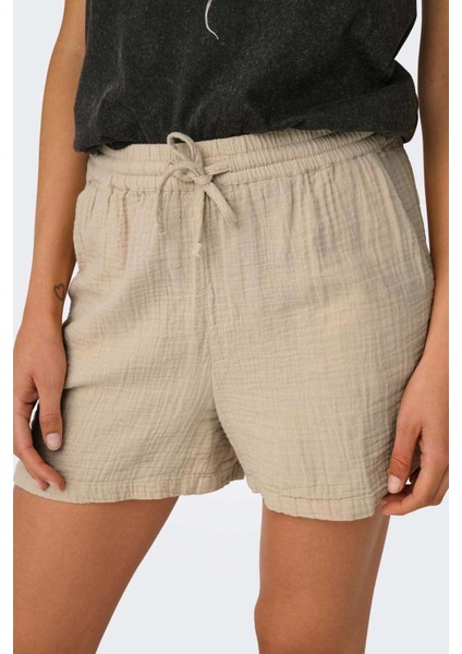 ONLTHYRA SHORTS NOOS WVN Bej Kadın Şort