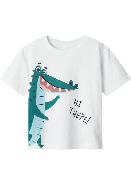 Nmmhelge Ss Nreg Top Pb Beyaz Erkek Çocuk Kısa Kol T-Shirt