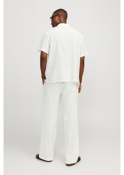 JORLUKE CRINKLE RESORT Beyaz Erkek Gömlek