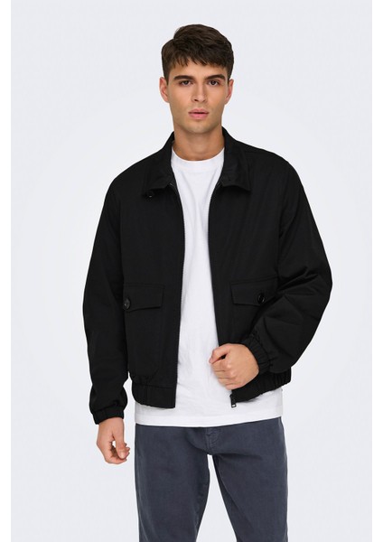 Only&sons Onsron Harrıngton Jacket Siyah Erkek Ceket