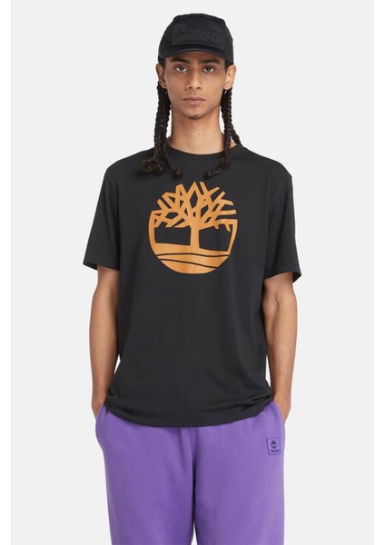 KENNEBEC RIVER Tree Logo Siyah Erkek Kısa Kol T-Shirt