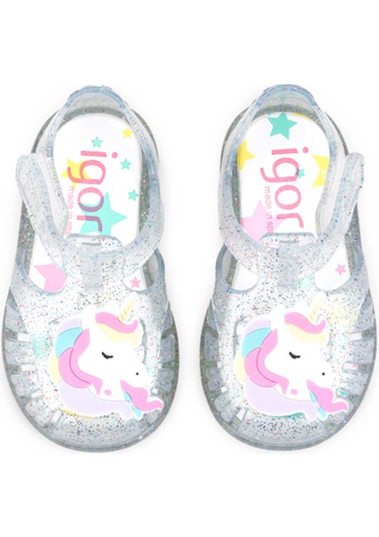 Igor S10341 TOBBY UNICORNIO Beyaz Kız Çocuk Sandalet