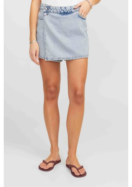 Jjxx JXGRETA HW DENIM SKORT DN Mavi Kadın Şort
