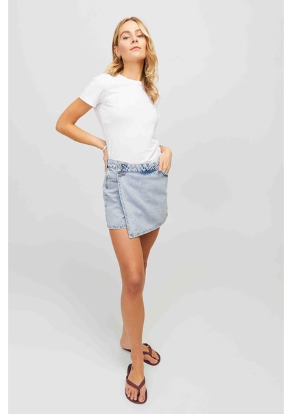 Jjxx JXGRETA HW DENIM SKORT DN Mavi Kadın Şort