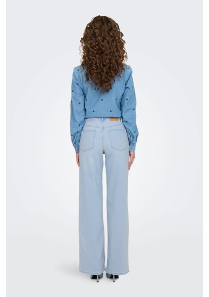 ONLMADISON BLUSH HW WIDE Mavi Kadın Jean Pantolon
