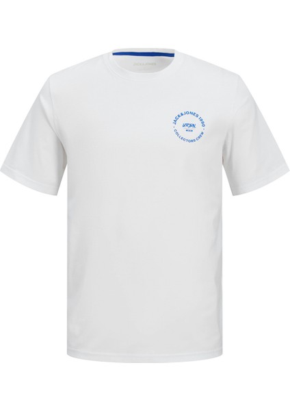 JJSIMON TEE SS CREW Beyaz Erkek Kısa Kol T-Shirt