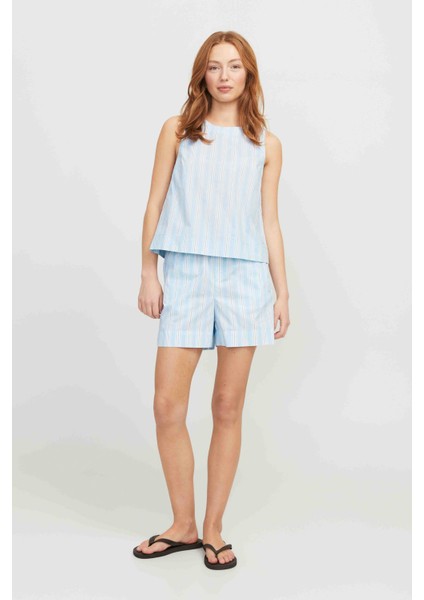 Jjxx JXAVA POPLIN HW SHORTS WV Mavi Kadın Şort
