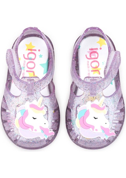 S10341 TOBBY UNICORNIO Gri Kız Çocuk Sandalet