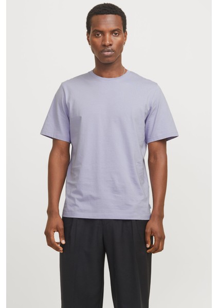JJEORGANIC BASIC TEE SS Lila Erkek Kısa Kol T-Shirt